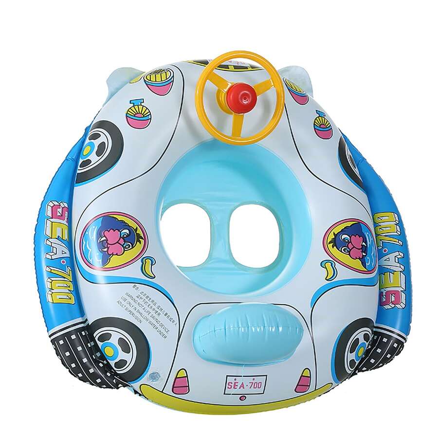 1個 厚い 漫画 スイミングリング 付き ステアリングホイール 用 ベビー , 膨張式 PVC 水泳 シート フロート SHEIN JAPAN