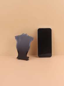 1pc/10pcs Clear Plastic Small Necklace Display Stand - Black - View 2