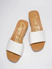 Women's  Wooden Midsole Low Block Stud Platform - Platform Round Toe Mid Heel For Casual - 白色 - 查看 5