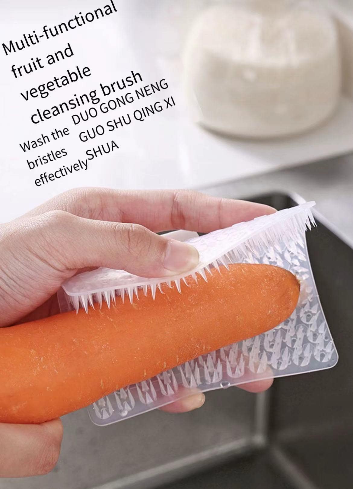 2pcs Finger Sleeves Multifunctional Fruit & Vegetable Cleaning Brush