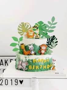 7入組樹葉裝飾蛋糕裝飾 - 彩色 - 查看 1