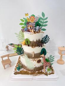 7入組樹葉裝飾蛋糕裝飾 - 彩色 - 查看 5