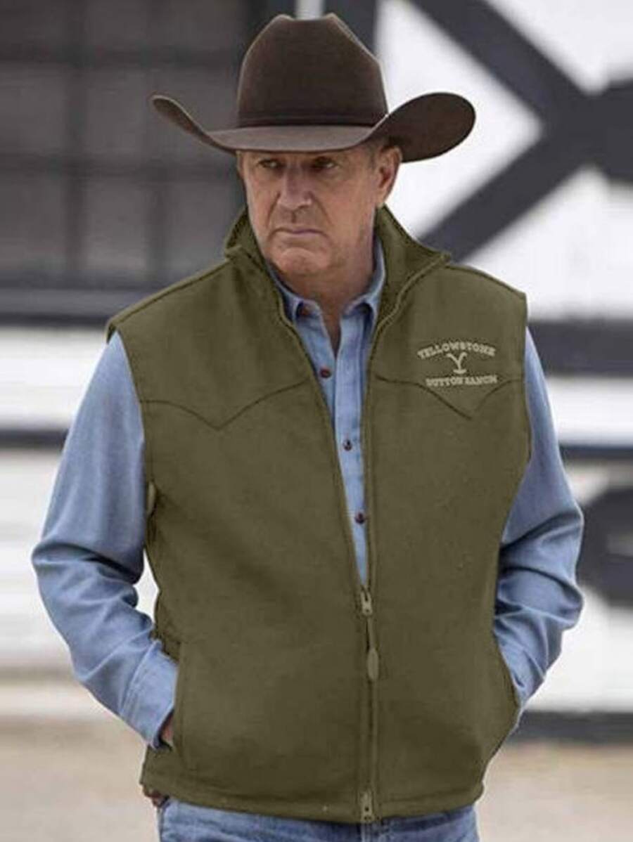 Chaleco Vaquero Del Oeste Para Hombre - Verde - Ver 1