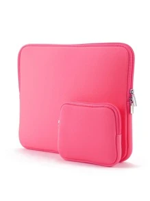 2pcs Solid Laptop Bag - Hot Pink - View 1