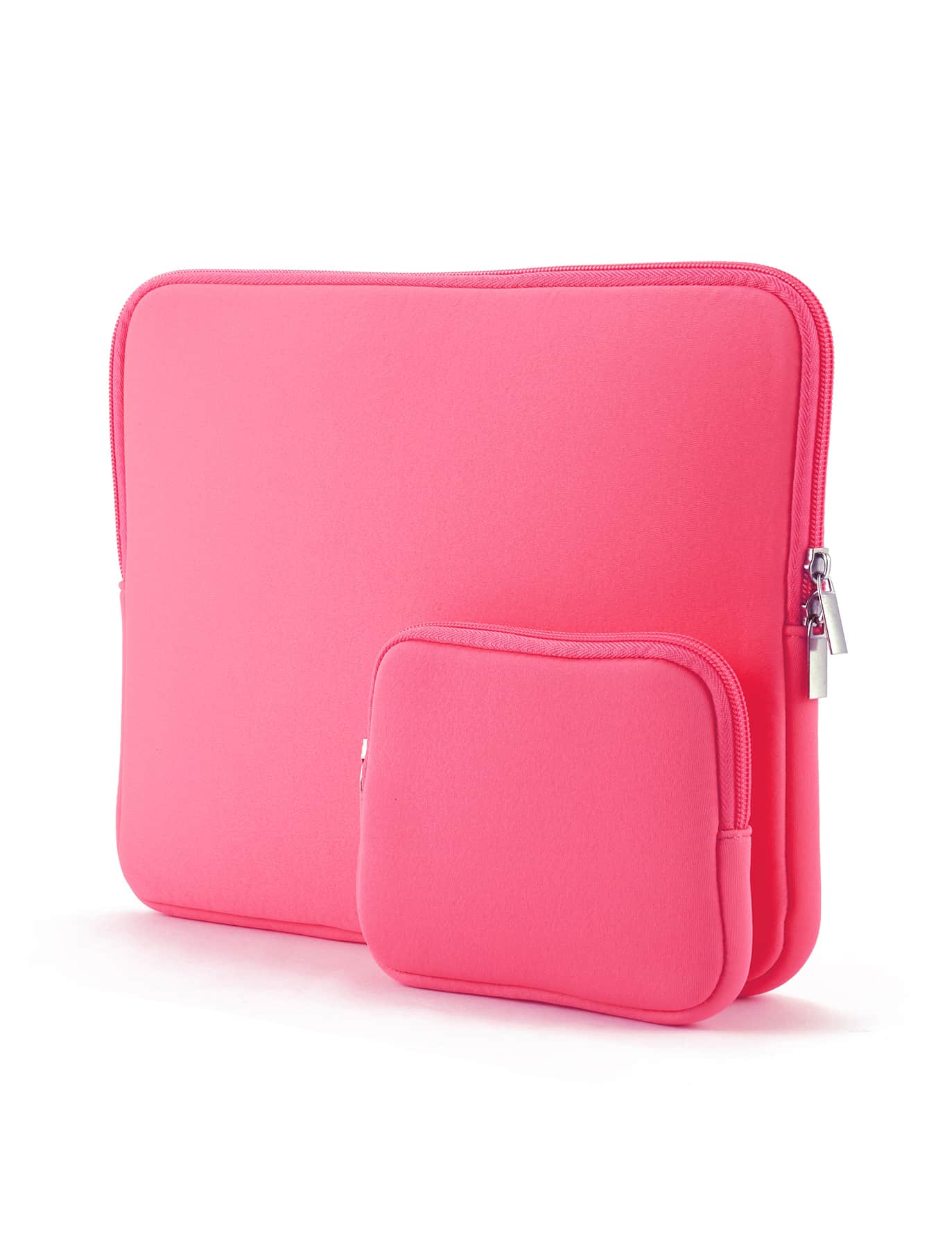 2pcs Solid Laptop Bag - Hot Pink - View 1