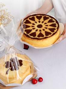 5pcs 6-Inch, 8-Inch Transparent Packaging Bags For Chiffon Cakes Made Of Kraft Paper School Supplies Food Bag Food Box Suitable For Candy Chocolate Cookies Etc.