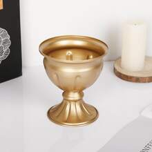 歐式複古風格金屬花盆家庭裝飾用品鐵花支架,婚禮道具,花卉圖案花瓶,餐具桌子插花,擬真花鍋,婚禮道具,金色鐵藝術婚禮場景安排花盆,酒店裝飾用品裝飾品,家庭花瓶 - 金色 - 查看 8