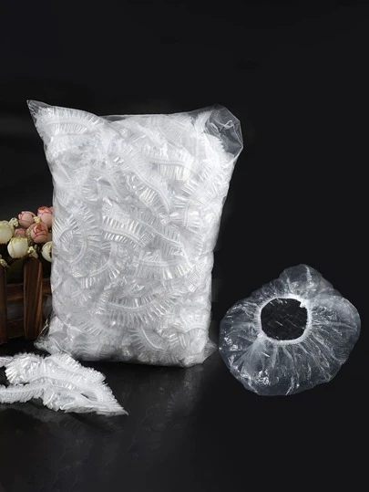 50 件/套特大一次性塑料透明油帽脱毛、面部脱毛、毛发修剪器、毛发修剪器、理发用品、理发、包、收纳、收纳、发夹、发饰