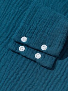 1pc Crinkle Fabric Baby Stroller Canopy, Baby Bassinet Cover - Dark Green - View 3