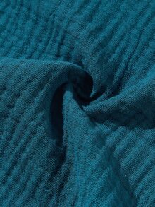 1pc Crinkle Fabric Baby Stroller Canopy, Baby Bassinet Cover - Dark Green - View 4