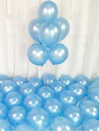 20 st ljusblå pärlfärgade latexballonger festtillbehör för barn och bröllop, förtjockade anti-explosionsballonger för födelsedag, fest, bröllopsdekorationer, jul