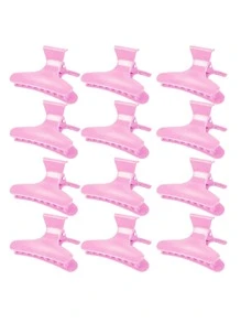 12个装染发夹，DIY造型工具，美发工具，美发产品及配件，适用于理发店、美容院、旅行必备、返校季、旅行度假必备、女士发饰、头发、旅行、美发产品、美发工具、美发用品、理发师、理发师配件、理发店、美发设备 - 粉色 - 查看 1