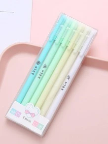 6入組莫蘭迪顏色中性筆套裝,文具辦公室用品 - 紫色 - 查看 3