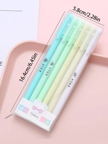 6入組莫蘭迪顏色中性筆套裝,文具辦公室用品 - 紫色 - 查看 4