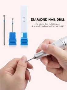 美甲打磨頭,金剛砂死皮移動指甲鑽適合女士和男士 - 藍色 - 查看 1