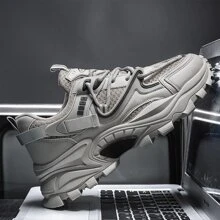 Sporty Sneakers For Men, Letter Graphic Lace Up Front Sneakers