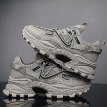 Sporty Sneakers For Men, Letter Graphic Lace Up Front Sneakers