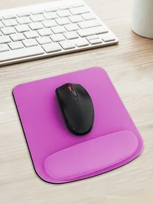 2pcs Solid Mouse Pad With Wrist Rest - Pink - View 2