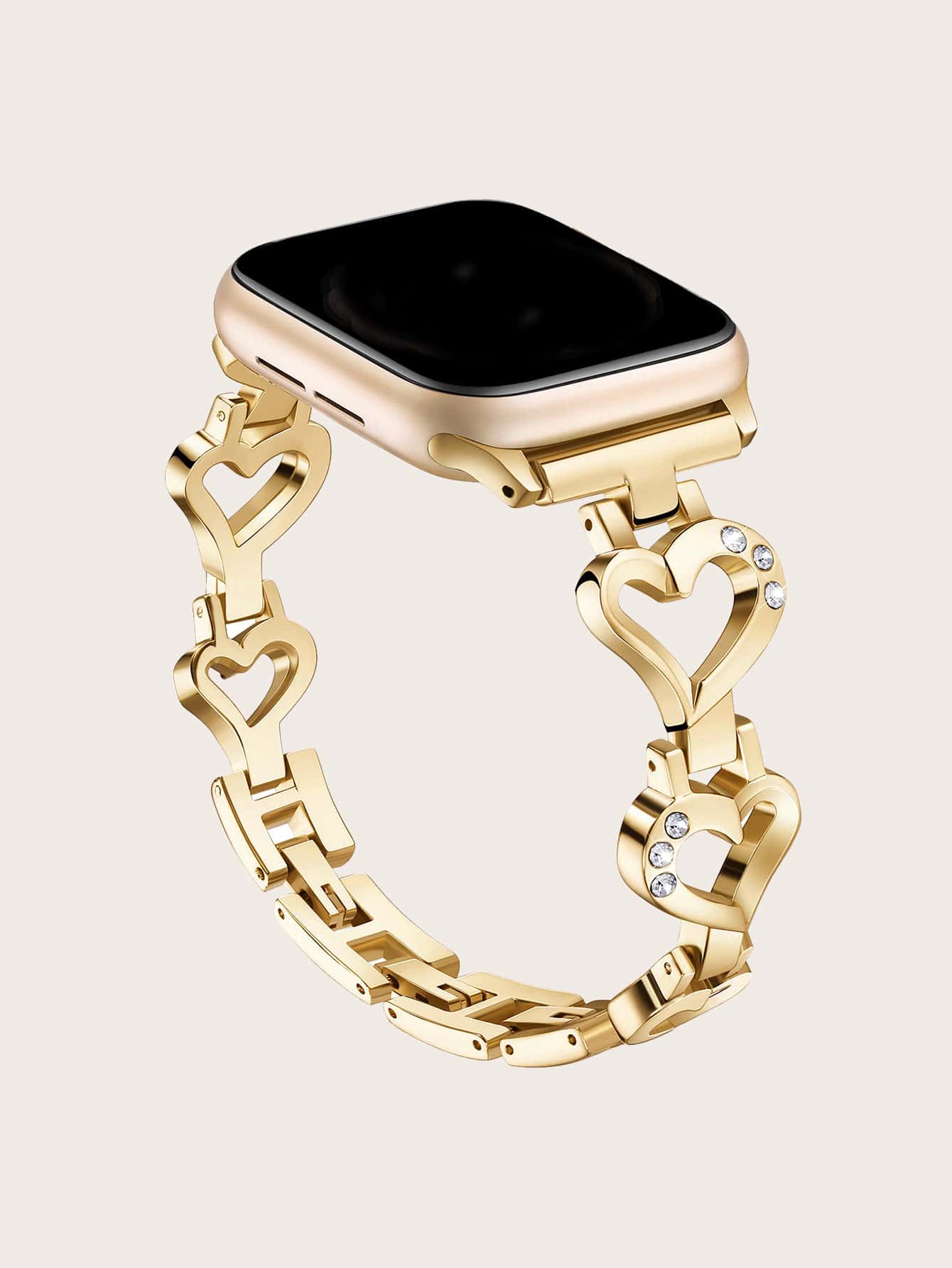 愛心設計手環錶帶適用於Apple Watch - 金色 - 查看 1