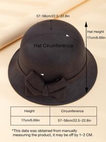 Bow Decor Bucket Hat - Black - View 5