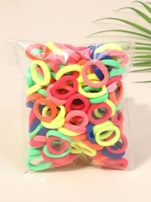 100枚裝嬰兒髮圈拇指環不傷頭髮嬰兒頭繩 - 彩色 - 查看 1