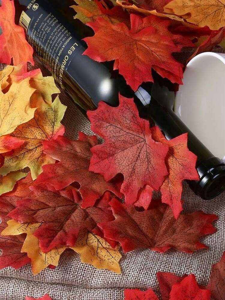 250 יחידות מזויף סתיו עלים מלאכותי עלי מייפל סתיו קישוט משי סתָיו עלים ל סתיו חתונה DIY שולחן חדר שינה מטבח מסיבת חג המולד חג ההודיה קישוטים ( 5 צבוע מיקס ) - ריבוי צבעים - ראה 4