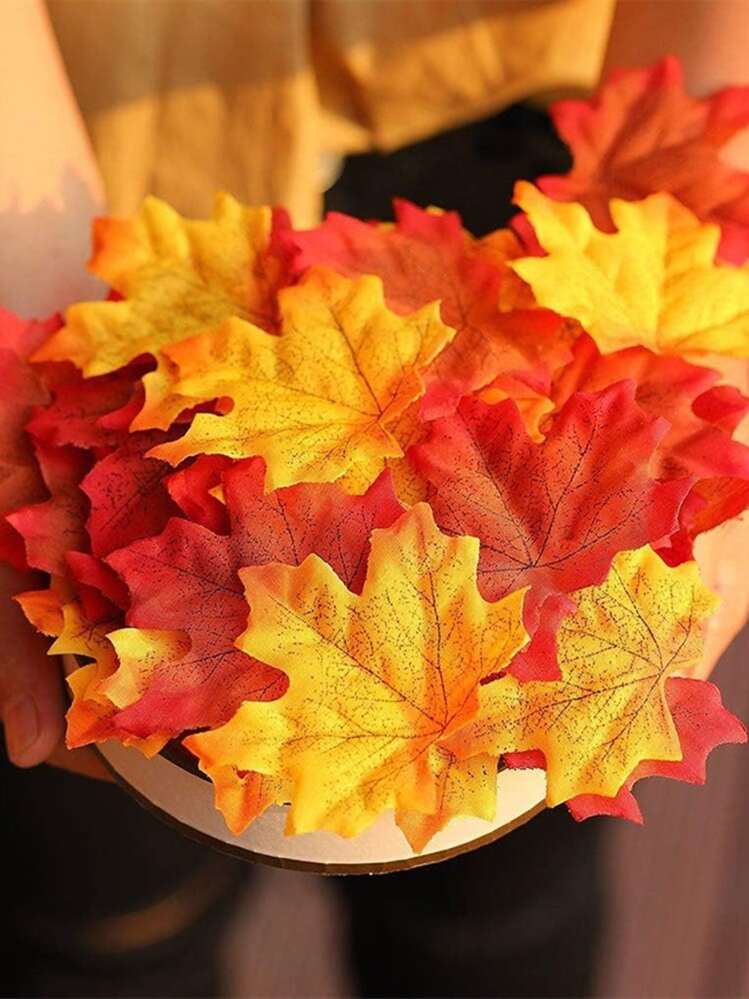 250 יחידות מזויף סתיו עלים מלאכותי עלי מייפל סתיו קישוט משי סתָיו עלים ל סתיו חתונה DIY שולחן חדר שינה מטבח מסיבת חג המולד חג ההודיה קישוטים ( 5 צבוע מיקס ) - ריבוי צבעים - ראה 2