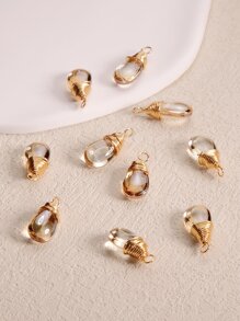 5pcs/set Creative Glass Copper Wire Teardrop DIY Pendant For Women For DIY Jewelry Making