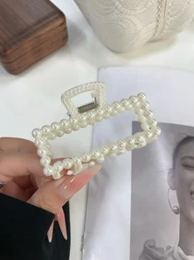 1 Bộ 2 Kẹp Ngọc Trai Trang Trí Vuốt Tóc Để Tạo Kiểu Phía Sau Đầu Thanh Lịch - Nhiều màu - Xem 3