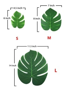 12 件/套人造棕榈叶，适用于夏威夷丛林主题派对、海滩生日派对、桌面和墙壁装饰、户外烧烤、绿植装饰、假植物 - 綠色 - 查看 4