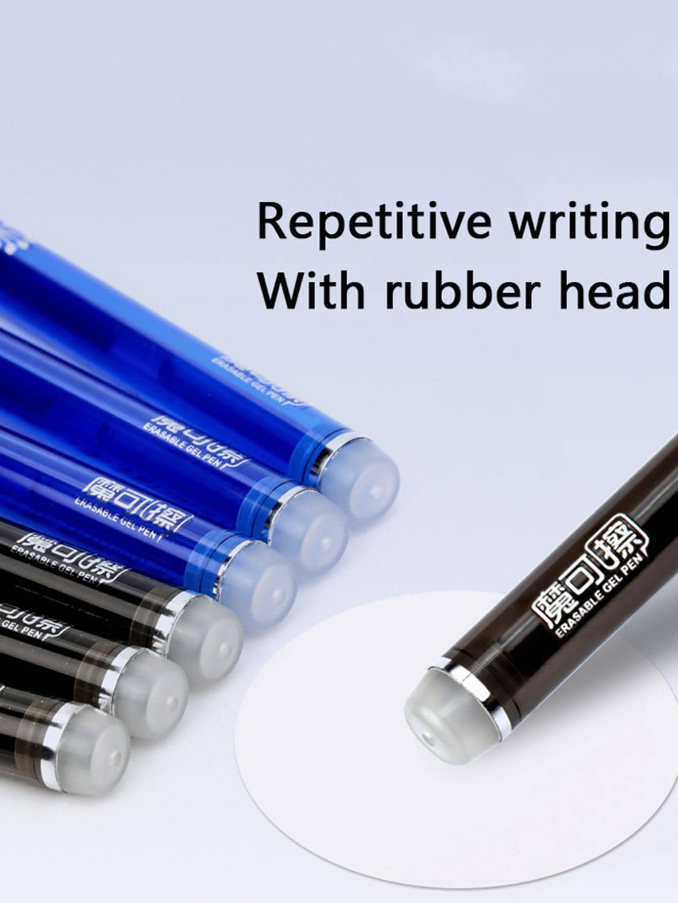 22Pcs Erasable Pen Gel Pens 0.5mm Blue/Black Ink Pen Refill Set For