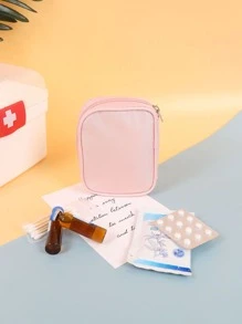 攜帶式急救包藥物收納袋旅行化妝分類包藥物袋醫藥組織器急救包醫療包適用於旅行家庭露營戶外徒步狩獵假期 - 粉色 - 查看 3