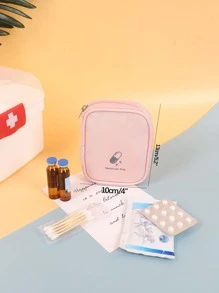 攜帶式急救包藥物收納袋旅行化妝分類包藥物袋醫藥組織器急救包醫療包適用於旅行家庭露營戶外徒步狩獵假期 - 粉色 - 查看 9