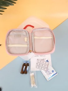 攜帶式急救包藥物收納袋旅行化妝分類包藥物袋醫藥組織器急救包醫療包適用於旅行家庭露營戶外徒步狩獵假期 - 粉色 - 查看 7