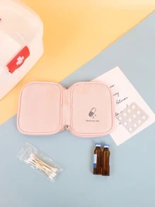 攜帶式急救包藥物收納袋旅行化妝分類包藥物袋醫藥組織器急救包醫療包適用於旅行家庭露營戶外徒步狩獵假期 - 粉色 - 查看 8