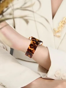 1 Set New Fashionable Retro Lightweight Premium Resin Apple Watch Strap + Hollow-Out Protective Case Combo Set, Anti-Fall & Anti-Scratch, Comfortable To Wear All Day - Ideal Gift Choice For Festivals, Anniversaries (Compatible With Apple Watch Ultra 2/1, SE, Series 10/9/8/7/6/5/4/3/2/1, Sizes 38/40/41/42/44/45/46/49mm).