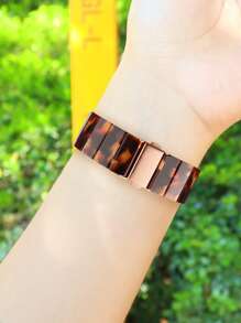 1 Set New Fashionable Retro Lightweight Premium Resin Apple Watch Strap + Hollow-Out Protective Case Combo Set, Anti-Fall & Anti-Scratch, Comfortable To Wear All Day - Ideal Gift Choice For Festivals, Anniversaries (Compatible With Apple Watch Ultra 2/1, SE, Series 10/9/8/7/6/5/4/3/2/1, Sizes 38/40/41/42/44/45/46/49mm).