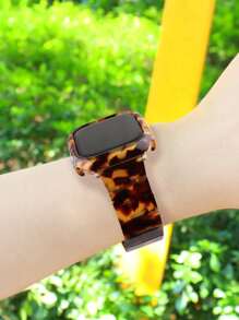1 Set New Fashionable Retro Lightweight Premium Resin Apple Watch Strap + Hollow-Out Protective Case Combo Set, Anti-Fall & Anti-Scratch, Comfortable To Wear All Day - Ideal Gift Choice For Festivals, Anniversaries (Compatible With Apple Watch Ultra 2/1, SE, Series 10/9/8/7/6/5/4/3/2/1, Sizes 38/40/41/42/44/45/46/49mm).