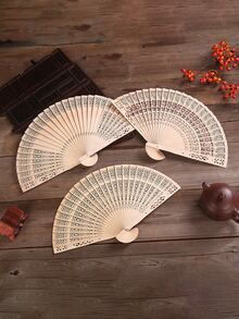 1 pieza Abanico con patrón de delfín plegable - Albaricoque - Ver 3