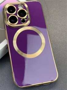 Tối giản Từ tính Ốp lưng & bao da điện thoại - Màu tím - Xem 1