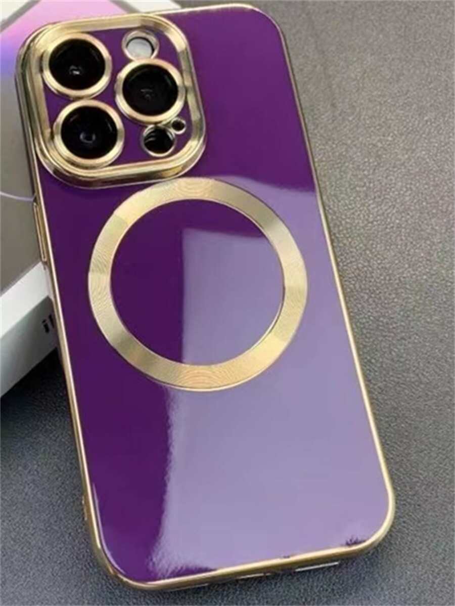 Tối giản Từ tính Ốp lưng & bao da điện thoại - Màu tím - Xem 1