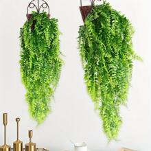 1 件/2 件/3 件/4 件人造悬挂常春藤藤蔓，仿悬挂蕨叶装饰植物 - 綠色 - 查看 6