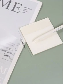 50 張透明便籤紙刮痕貼紙記事本便籤紙透明記事本學校文具辦公用品 - 白色 - 查看 3