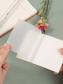 50 張透明便籤紙刮痕貼紙記事本便籤紙透明記事本學校文具辦公用品 - 白色 - 查看 2