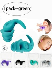 1 对耳塞隔音耳塞睡眠游泳旅行降噪防水耳塞硅胶柔软舒适耳塞旅行休息用品旅行用品睡眠帮助度假配件假期舒适睡眠器旅行露营办公室配件旅行飞机 - 綠色 - 查看 1