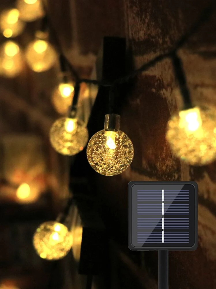 กลางแจ้ง สตริง พร้อม คริสตัล ฟอง ลูกบอล Led , , สำหรับ สวน ของตกแต่ง , อบอุ่น - สีเหลือง - ดู 2