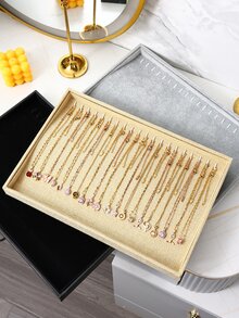 1入組絲絨項鍊和手鐲展示託盤適用於首飾類收納和儀式 - 黑色 - 查看 2