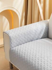 1set/4pcs Circle Quilted Simple Non-slip Sofa Cushion for All Seasons - 淺灰色 - 查看 4