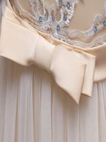 Đầm dài ren màu sâm panh thanh lịch cho bé gái, đầm phù dâu cho đám cưới, tiệc sinh nhật, lễ hội, dạ hội tốt nghiệp, mùa hè, lễ Phục sinh. - Rượu sâm banh - Xem 11