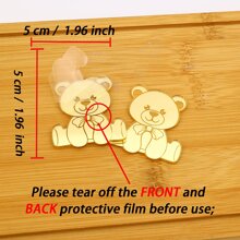 6pcs Bear Shaped Acrylic Birthday Cake Decorations Party Picks, Back To School Valentine Day